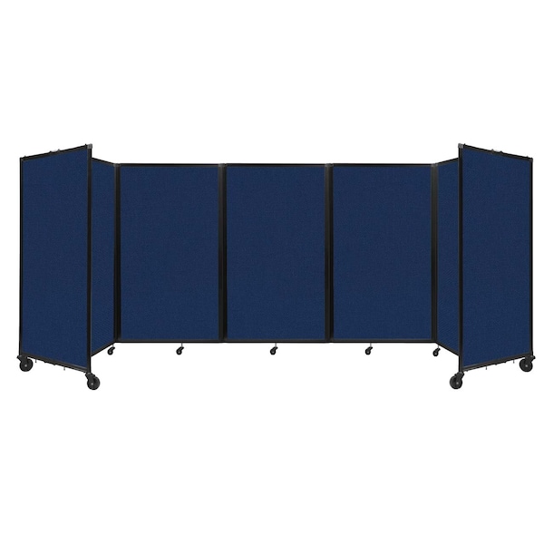 Room Divider 360 Folding Portable Partition 14" x 5' Navy Blue Fabric